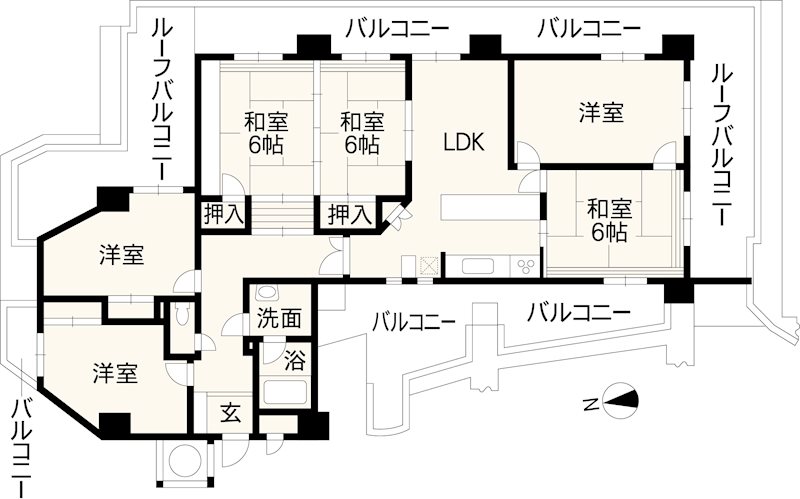 コアマンションマキシム京町台 1101号室 間取り図