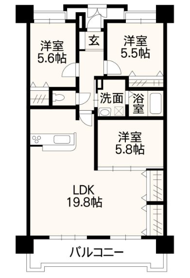 シティライフ新町 1003号室 間取り図