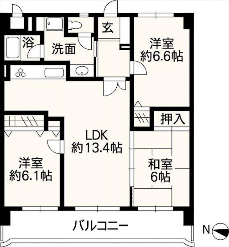 ライオンズマンション大江東 403号室 間取り図