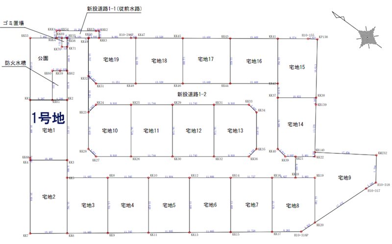 宇土市岩古曾町分譲地(1号地) 間取り図