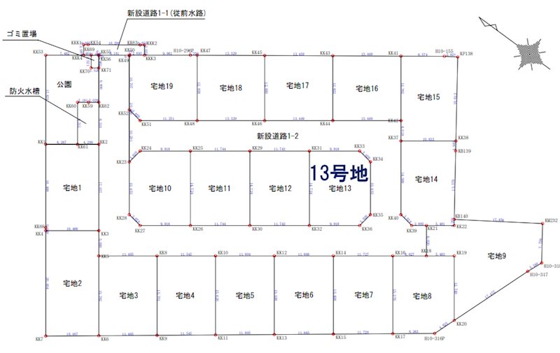 宇土市岩古曾町分譲地(13号地)     間取り図