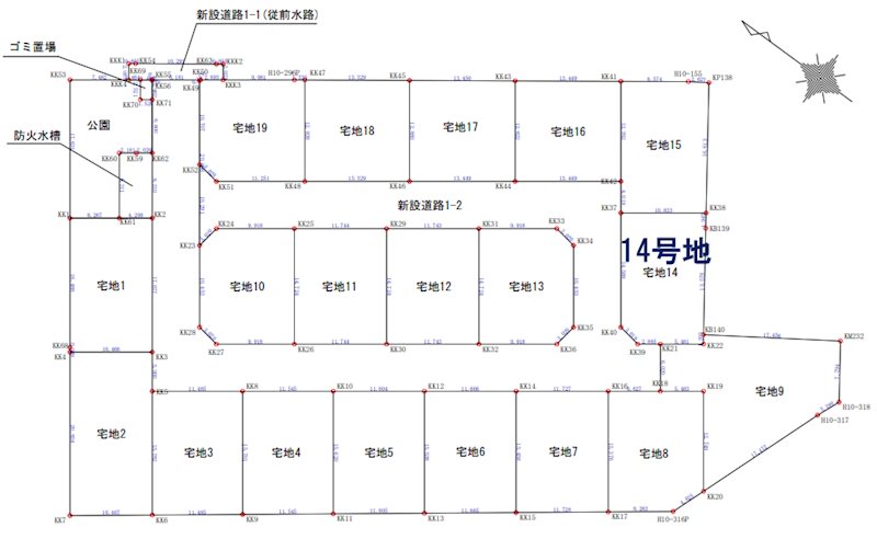 宇土市岩古曾町分譲地(14号地)     間取り図