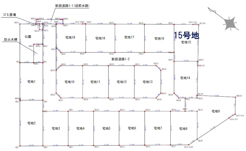宇土市岩古曾町分譲地(15号地)      間取り図