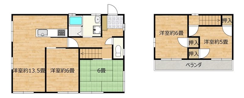 益城町辻の城戸建 間取り図