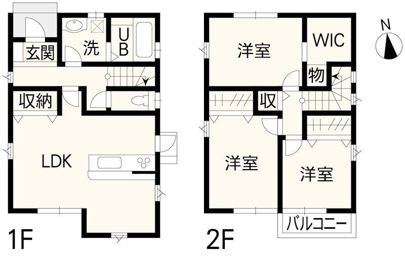 南区城南町下宮地1号棟戸建 間取り図