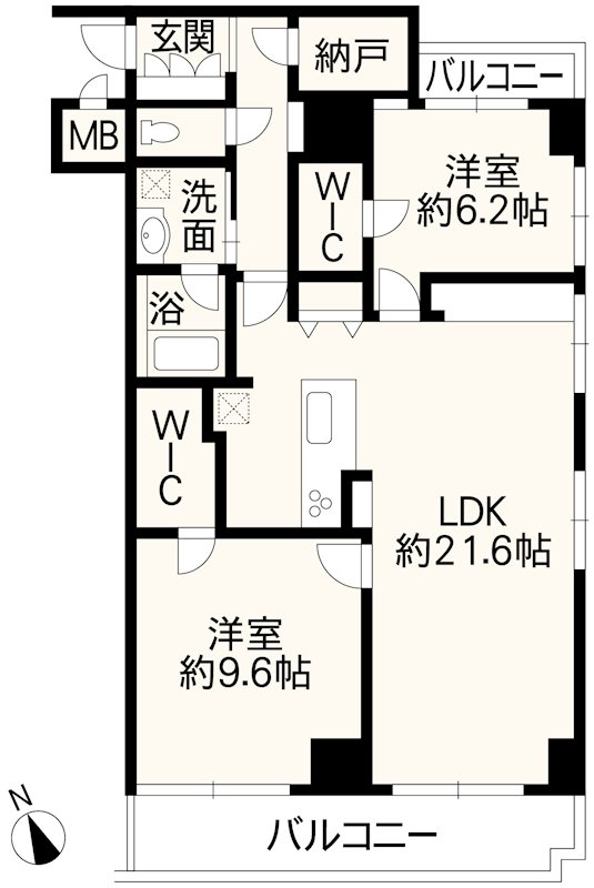 ライオンズマンション上通 410号室 間取り図