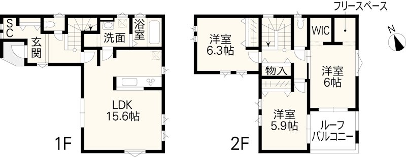 北区清水新地2丁目新築戸建 間取り図