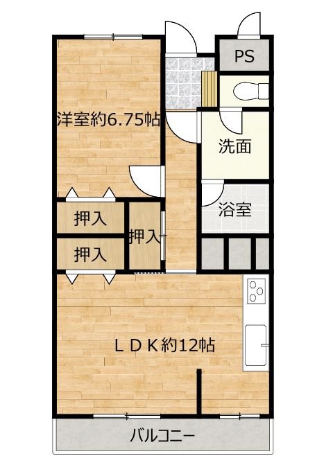 シャトー白山 518号室 間取り図