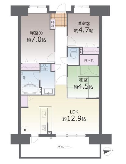 エイルマンション熊本駅東マークウエスト 610号室 間取り図