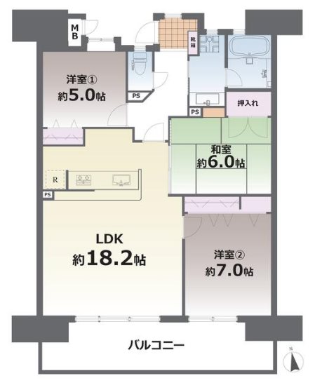 エイルマンション熊本駅東マークウエスト 406号室 間取り図