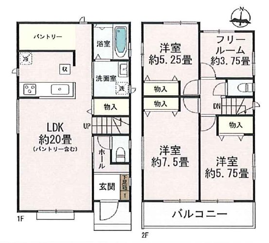 ハートフルタウン南区幸田2丁目1号棟新築戸建 間取り図