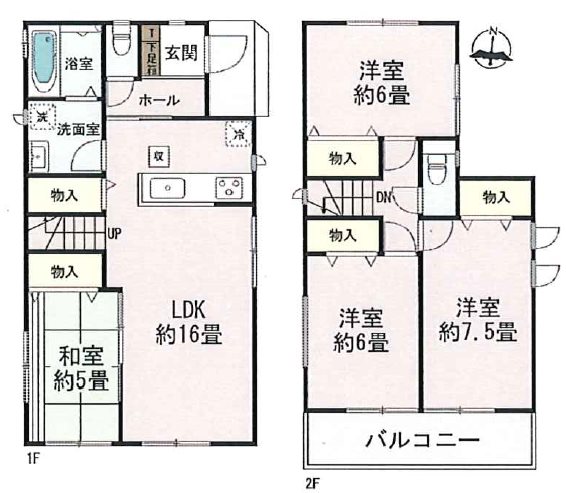 ハートフルタウン南区幸田2丁目2号棟新築戸建 間取り図