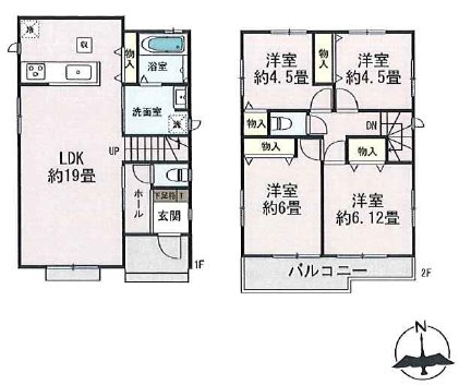 ハートフルタウン北区龍田7丁目2期A号棟新築戸建      間取り図