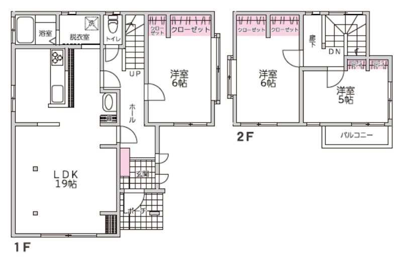 東区若葉6丁目戸建 間取り図