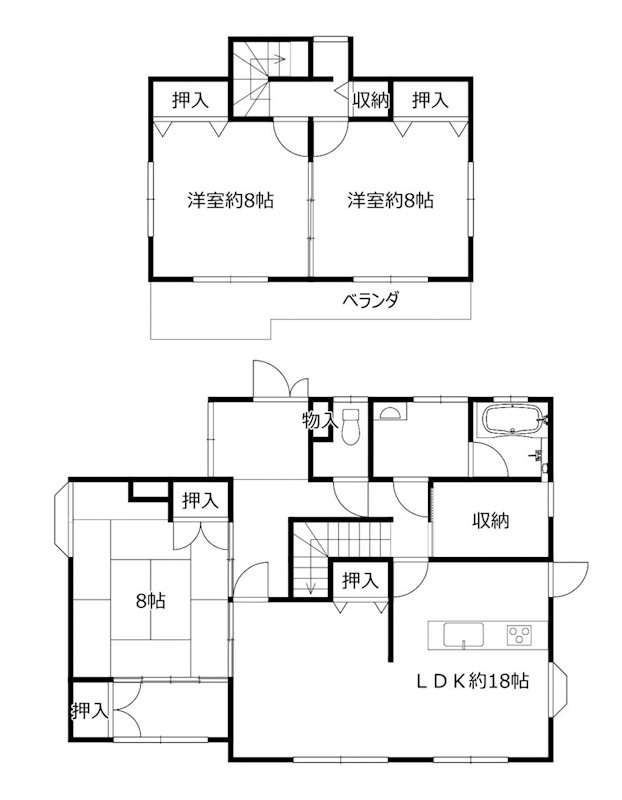 北区植木町滴水戸建 間取り図