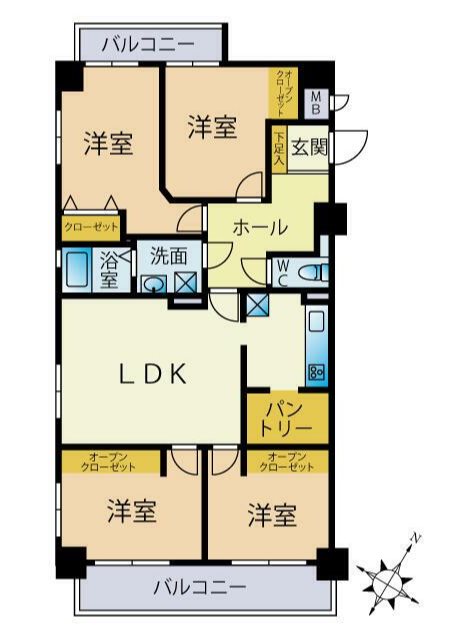 コアマンション月出 201号室 間取り図