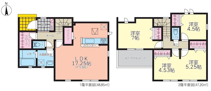 リナージュ中央区出水23-2期1号棟新築戸建 間取り図