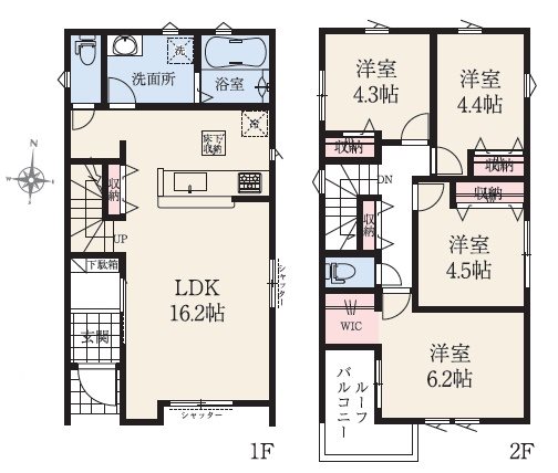 リナージュ中央区国府本町23-1期1号棟新築戸建  間取り図