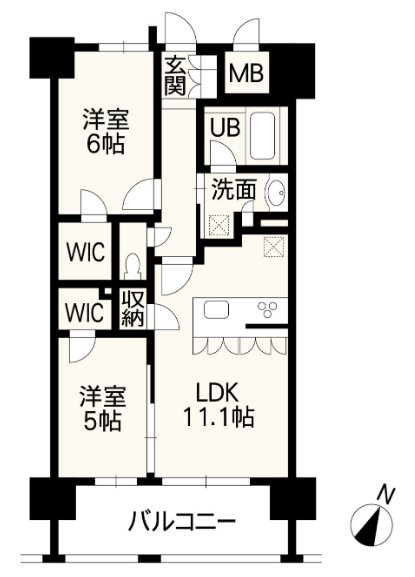 サンパーク長嶺南グラッセ 304号室 間取り図