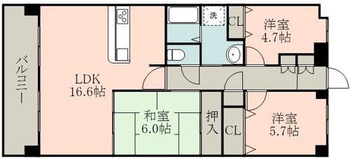 ハウベストマンショングリーンヒル  307号室 間取り図