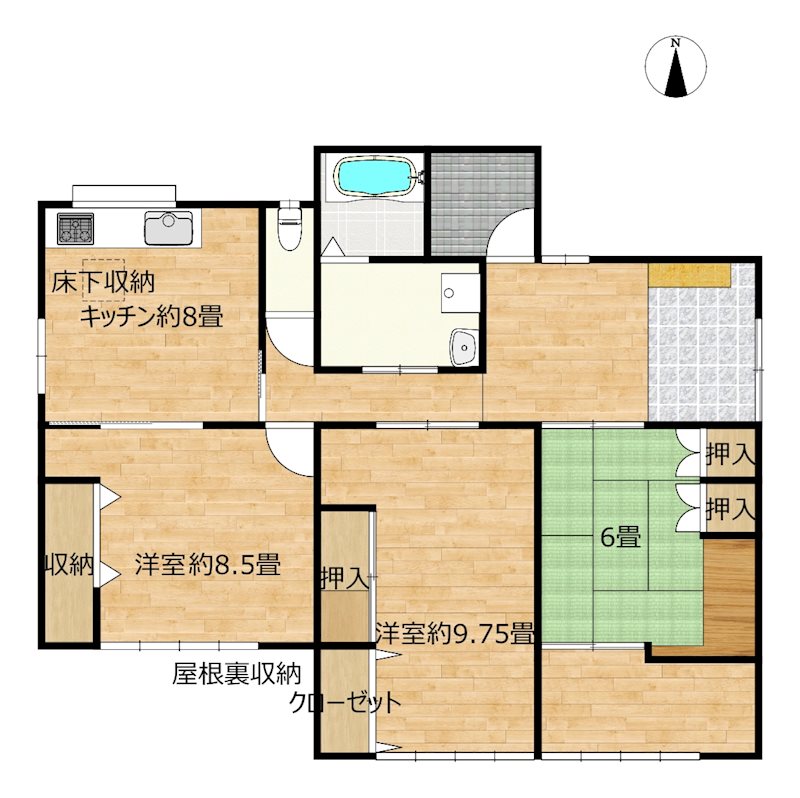 北区植木町米塚戸建 間取り図