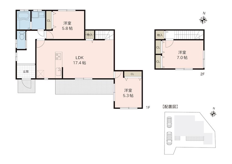 西区花園7丁目戸建 間取り図