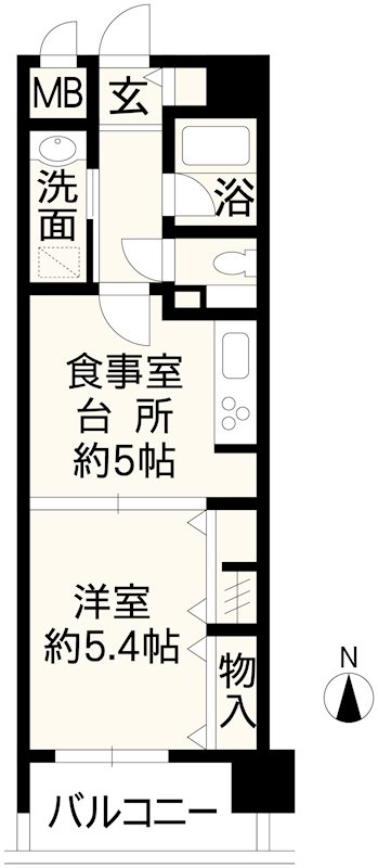 ダイアパレス水前寺スポーツパーク 205号室 間取り図