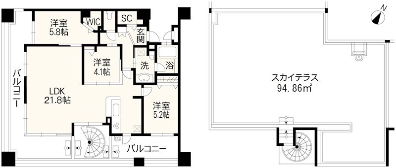 ファーネスト武蔵ケ丘 902号室 間取り図