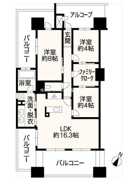 アルファステイツ新屋敷 1201号室 間取り図