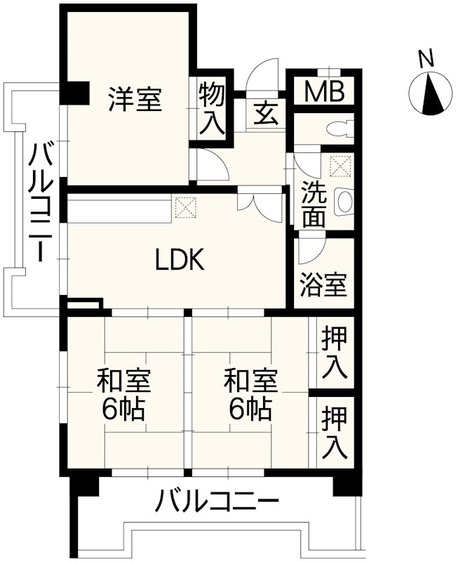 エメラルドマンション新町 801号室 間取り図