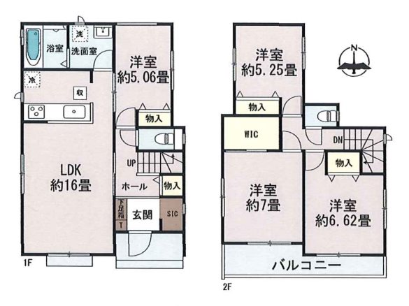 ハートフルタウン南区御幸笛田1丁目2期1号棟新築戸建  間取り図