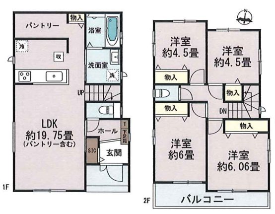 ハートフルタウン北区津浦町2号棟新築戸建      間取り図