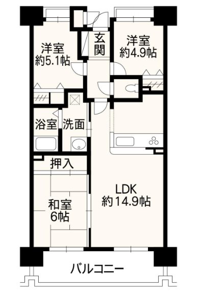 ロイヤルシャトー徳王  403号室 間取り図