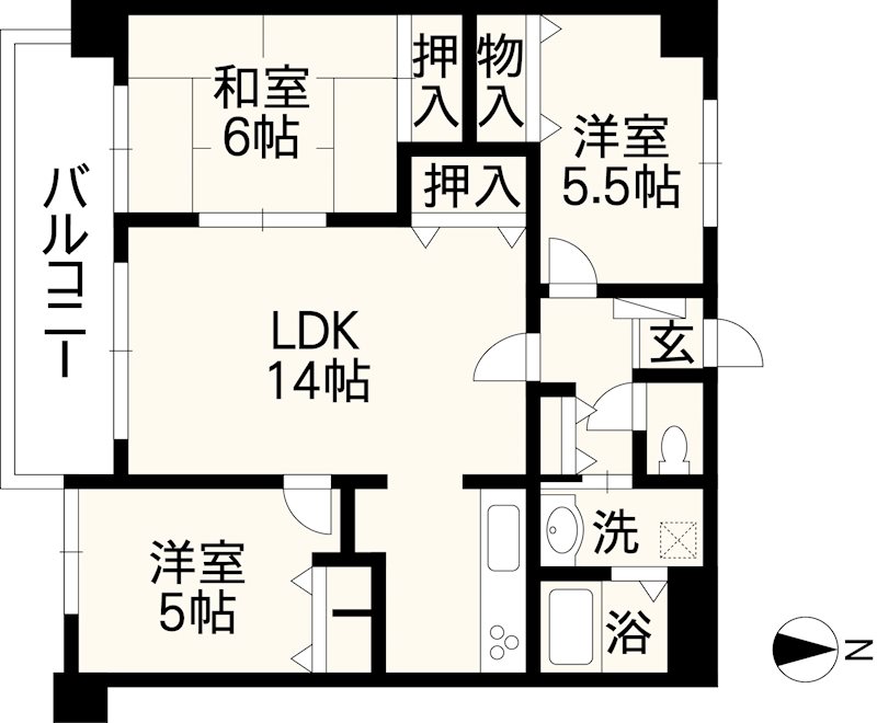 ビブレマンション薬園  901号室 間取り