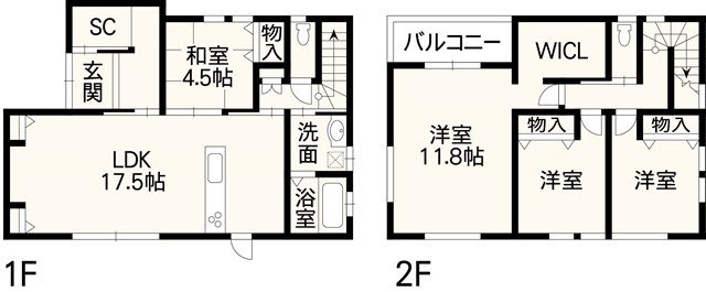 南区富合町小岩瀬戸建 間取り図