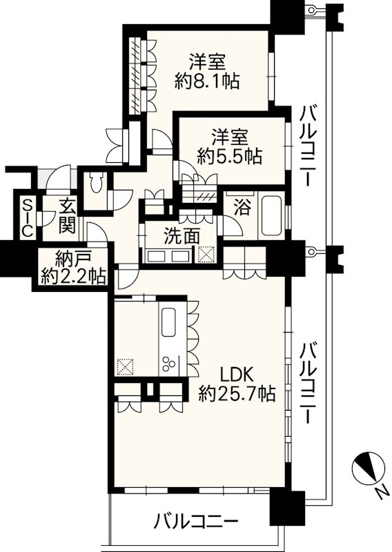 MJR熊本ザ・タワー  2108号室 間取り図