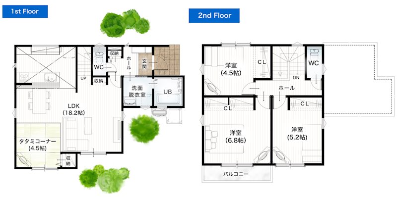 【アイパッソの家】東区東野2丁目Ⅱ期B棟戸建 間取り図