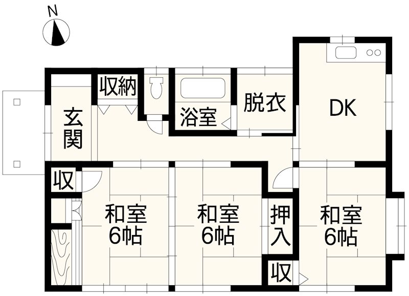 北区植木町轟戸建 間取り図