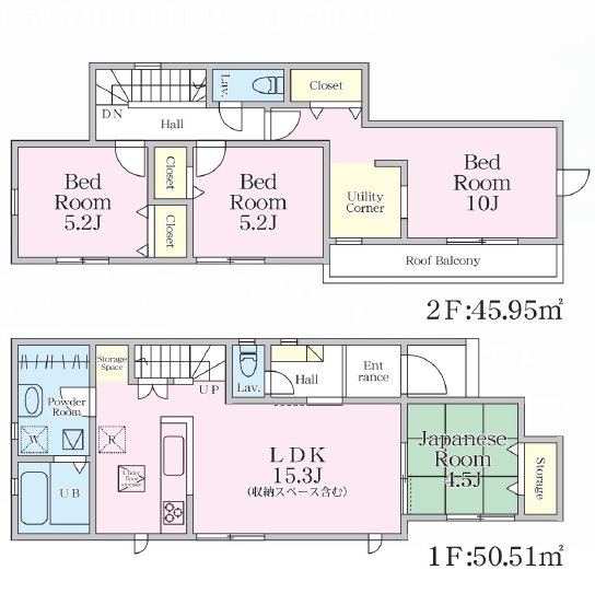 リナージュ中央区本山町23-1期2号棟新築戸建  間取り図