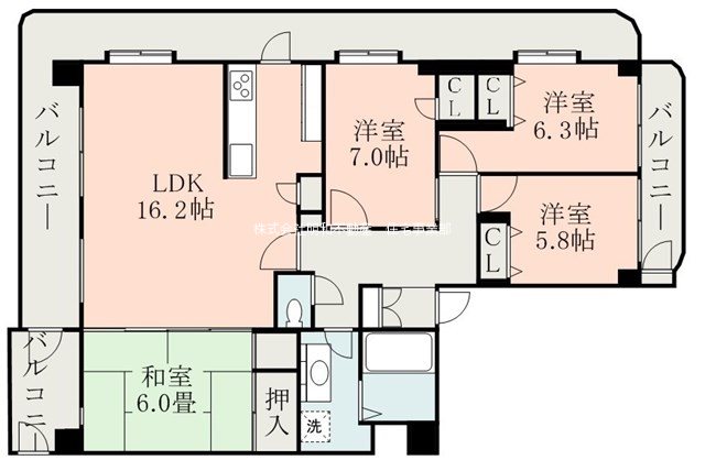 フラワーマンション船場 1101号室 間取り図