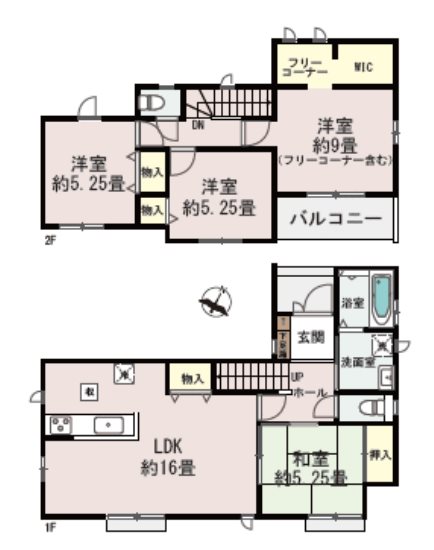 ハートフルタウン東区渡鹿8丁目2号棟新築戸建  間取り図