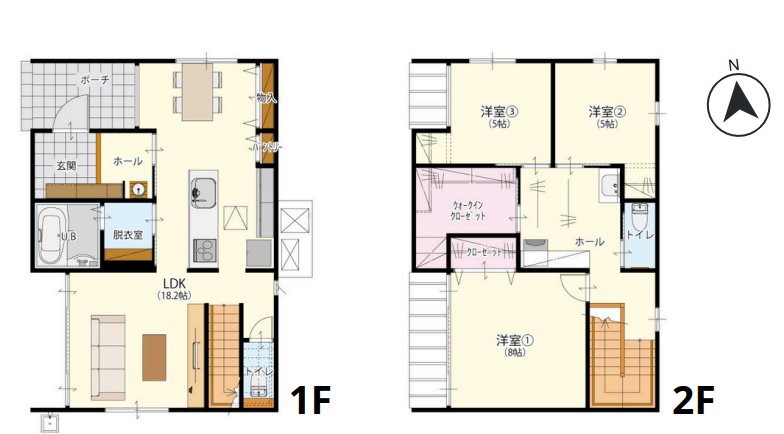サウスピア白藤85号地新築戸建 間取り図