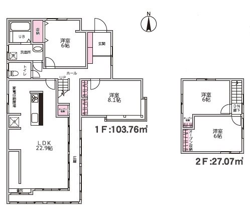 北区清水新地2丁目2期戸建 間取り図