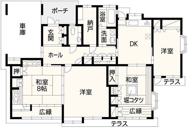 北区楡木5丁目戸建 間取り図