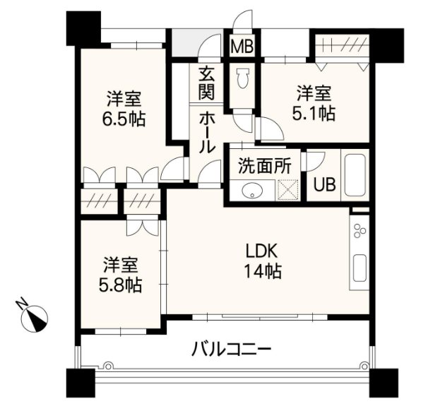 サンパーク水前寺 402号室 間取り図