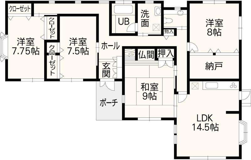 西区上代8丁目戸建 間取り図