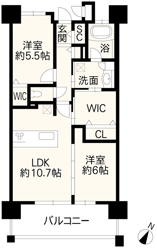 レクシア長嶺南ブライディア 間取り図