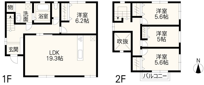 北区山室2丁目戸建 間取り図
