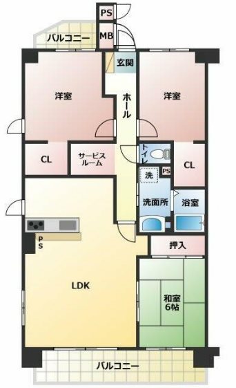 パストラルハイム水前寺 901号室 間取り図