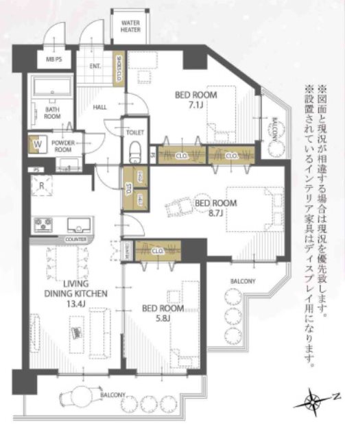 コアマンションマキシム京町台 601号室 間取り図